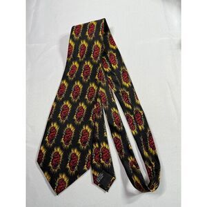 Puritan Men's Novelty Tie‎ Black Red Yellow  dragons